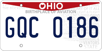 OH license plate GQC0186