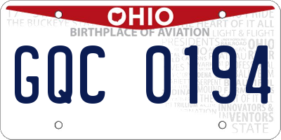OH license plate GQC0194