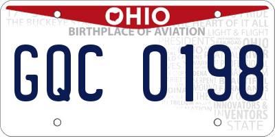OH license plate GQC0198