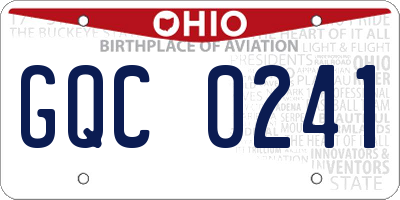 OH license plate GQC0241