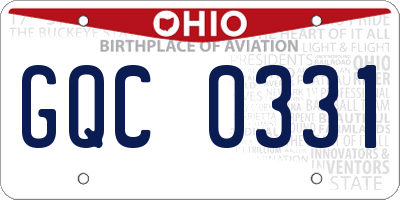 OH license plate GQC0331
