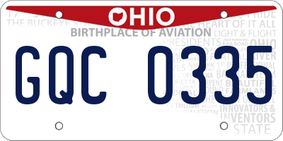 OH license plate GQC0335