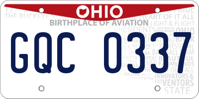 OH license plate GQC0337