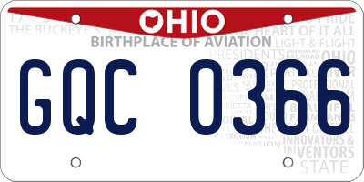 OH license plate GQC0366