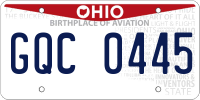 OH license plate GQC0445
