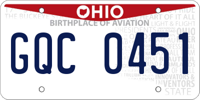 OH license plate GQC0451