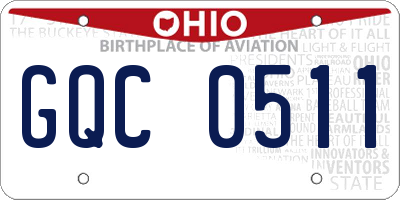 OH license plate GQC0511