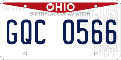 OH license plate GQC0566