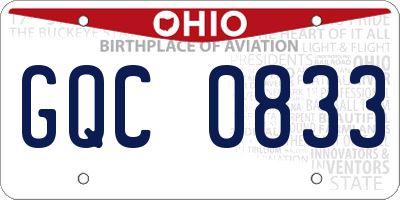 OH license plate GQC0833
