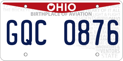 OH license plate GQC0876