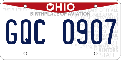 OH license plate GQC0907