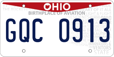 OH license plate GQC0913