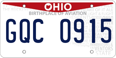 OH license plate GQC0915