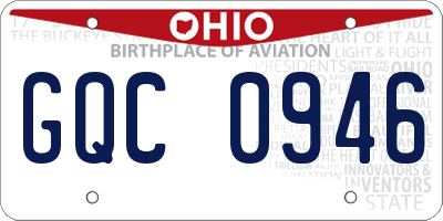 OH license plate GQC0946