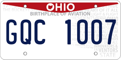 OH license plate GQC1007