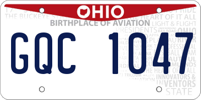 OH license plate GQC1047