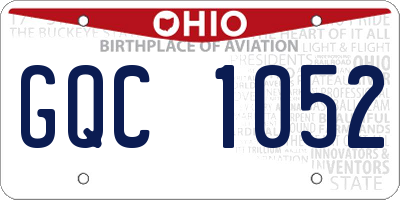 OH license plate GQC1052