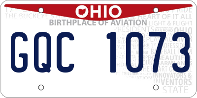 OH license plate GQC1073