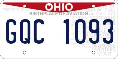 OH license plate GQC1093