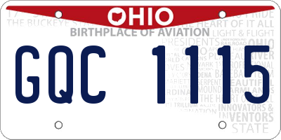 OH license plate GQC1115