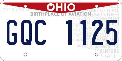 OH license plate GQC1125
