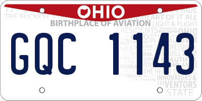 OH license plate GQC1143