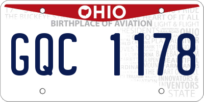OH license plate GQC1178