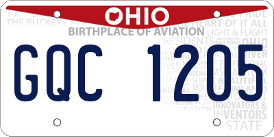 OH license plate GQC1205
