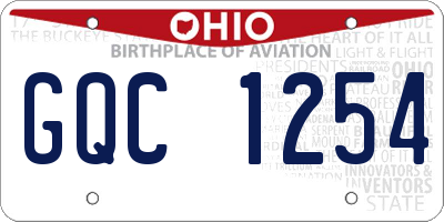 OH license plate GQC1254