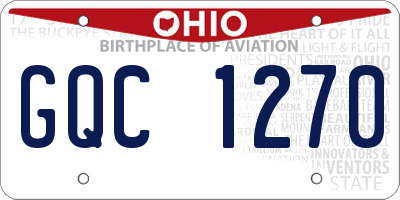 OH license plate GQC1270