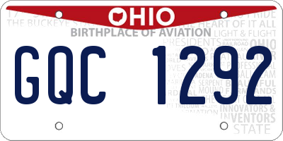 OH license plate GQC1292