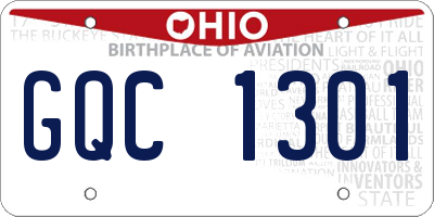 OH license plate GQC1301
