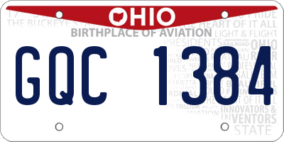 OH license plate GQC1384