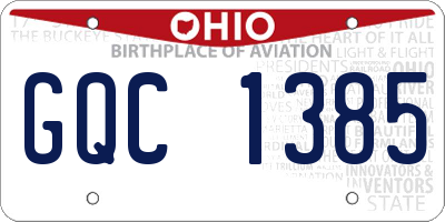 OH license plate GQC1385