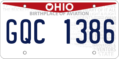 OH license plate GQC1386