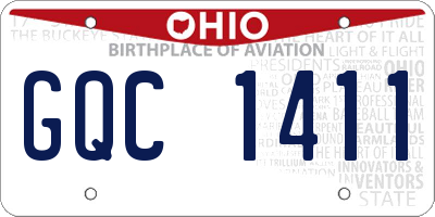 OH license plate GQC1411