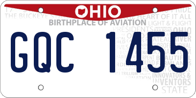OH license plate GQC1455