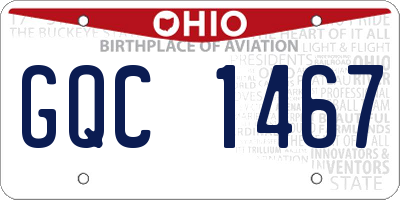 OH license plate GQC1467