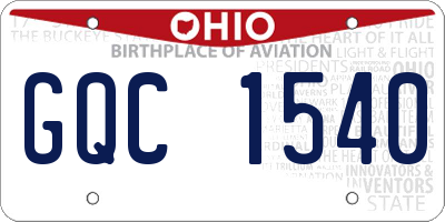 OH license plate GQC1540