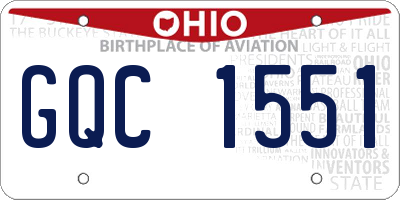 OH license plate GQC1551