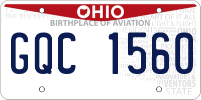 OH license plate GQC1560