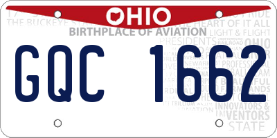 OH license plate GQC1662