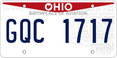 OH license plate GQC1717