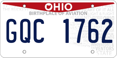 OH license plate GQC1762
