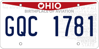 OH license plate GQC1781