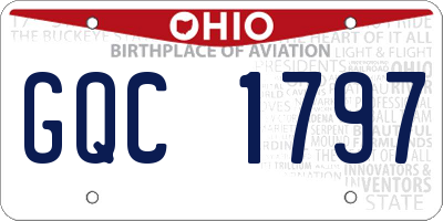 OH license plate GQC1797
