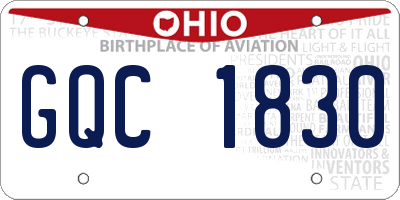 OH license plate GQC1830
