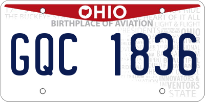 OH license plate GQC1836