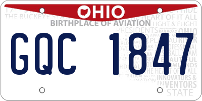 OH license plate GQC1847