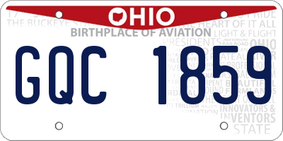 OH license plate GQC1859